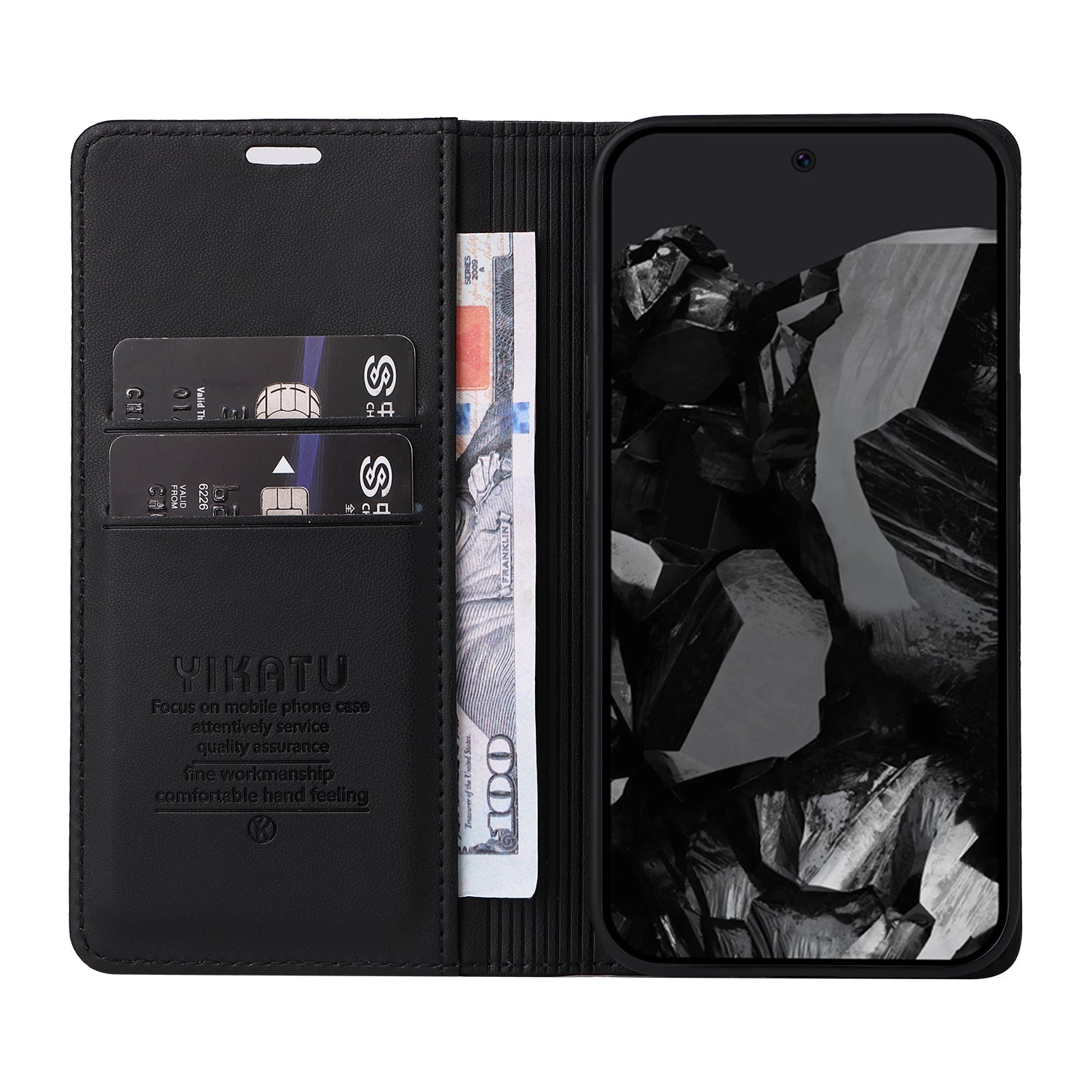 YIKATU YK-001 For Google Pixel 9 Pro Phone Case Magnetic Closure PU Leather Flip Cover YIKATU YK-001 For Google Pixel 9 Pro Phone Case Magnetic Closure PU Leather Flip Cover